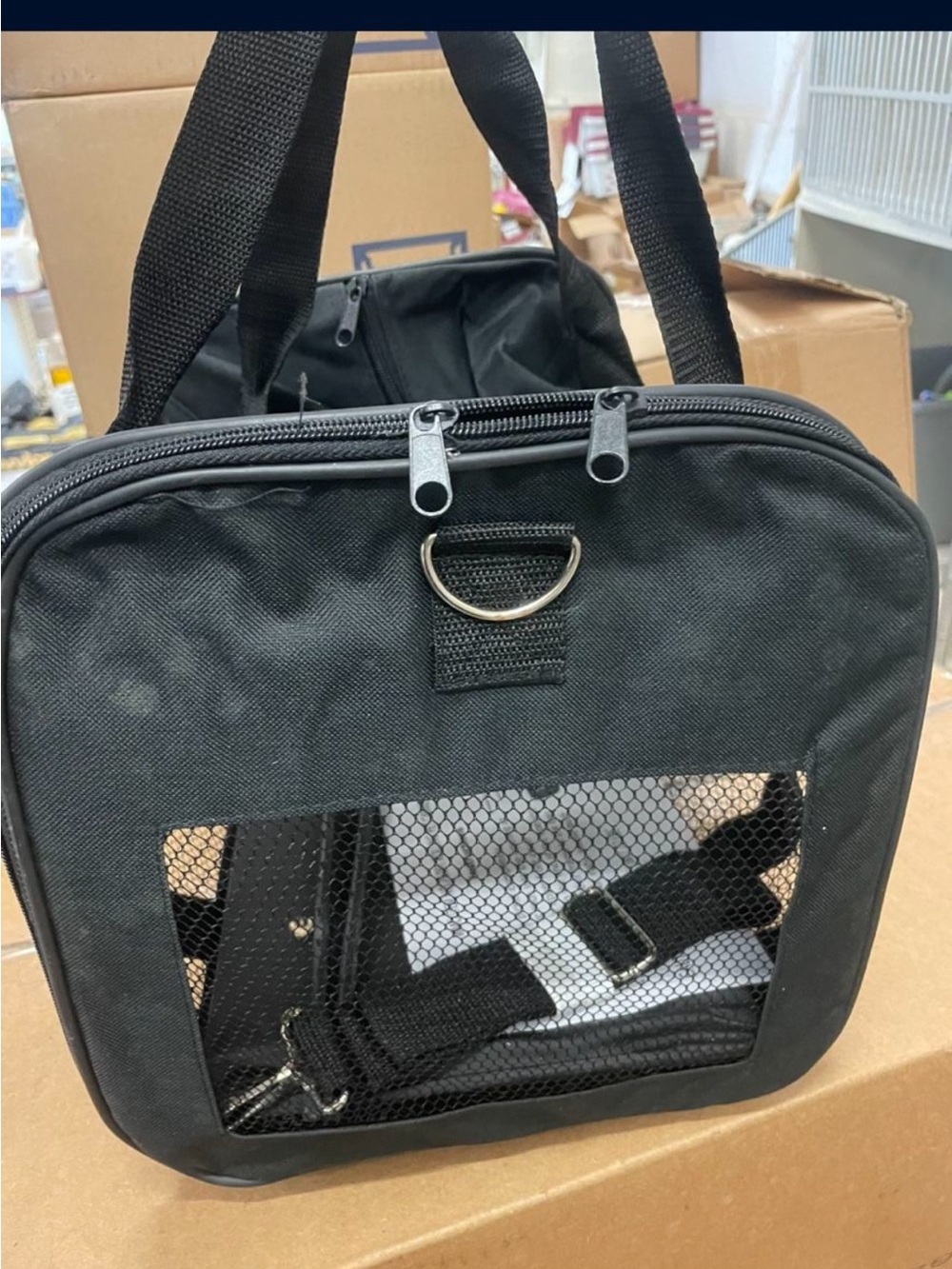 Black Men’s Carry Bag with Mesh Window